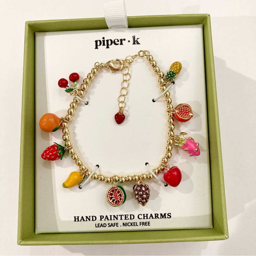 Piper K fruit charm bracelet viral summer tropical cherry strawberry - Picture 5 of 5